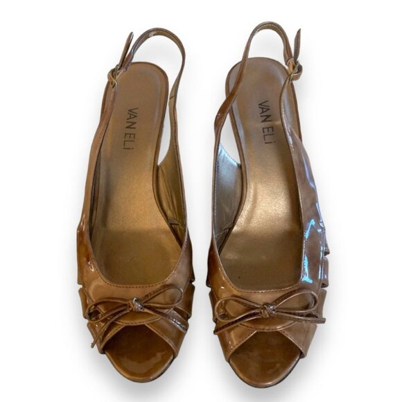 VANELI - Bronze Sling Back Wedge Sandal- Real Leather Soles - Size 7.5M - Picture 3 of 8